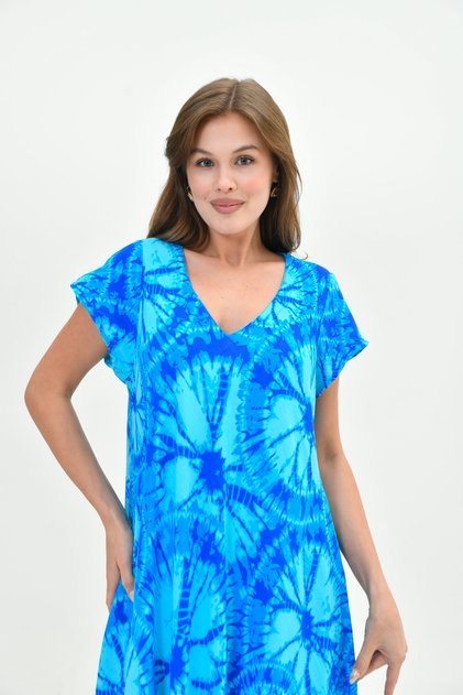 Women's Multicolor Summer Viscose Picasso Dress – Lightweight, Comfortable, Casual Elegance