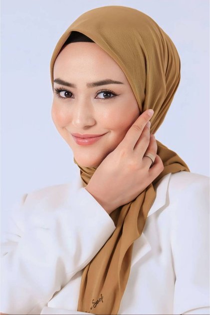 Harem scrafs وشاح آسيوي لون أخضر زيتي (مناسب للاستخدام الخاص واليومي)