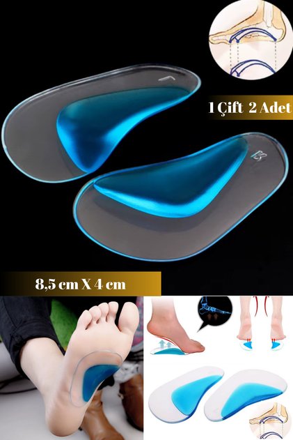1 Çift 2 Adet 8,5 CM Silikon İçe Basmayı Önleyici Tabanlık | Silikon Ayak Pedi
