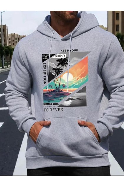 سويت شيرت بغطاء للرأس مزين بخيطين من Forever