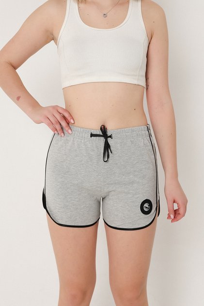 Women's Gray Openent Mini Shorts