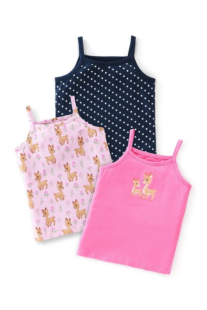 100% Cotton Slips With Deer Print Pack Of 3 - Multicolor