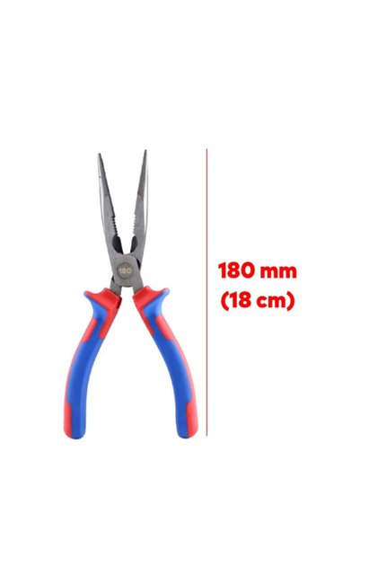 Kargaburun Kombine Pense Yan Keski Plastik Saplı 180 mm Kargaburnu Uzun Metal.