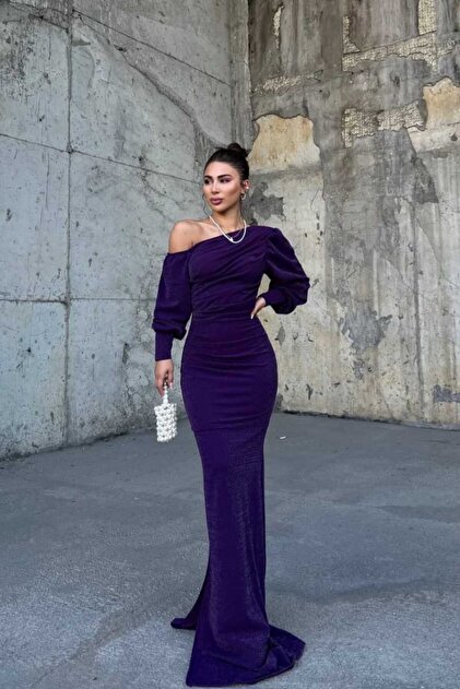 open lace back dress Leshner Long Sleeve Mini Dress Purple