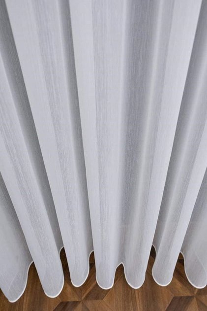Bamboo Crinkled Non-Wrinkle Non-Iron Lead-Free Tulle Curtain 1X2 Sparse Pleats. The Sample Fabric Is 30X28 in Size.