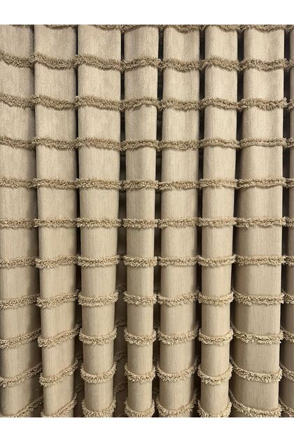 Horizontal Fringe Backdrop Cotton Linen Mink Backdrop Curtain 1/3 Dense Pleat