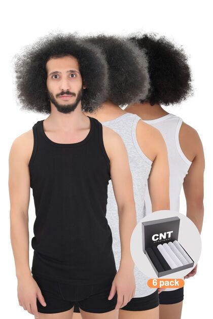 Men's Undershirt Cotton Basic 6-Piece Premium Pack