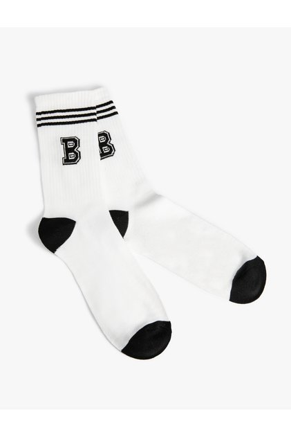 College Sock Socket Letter Embroidered