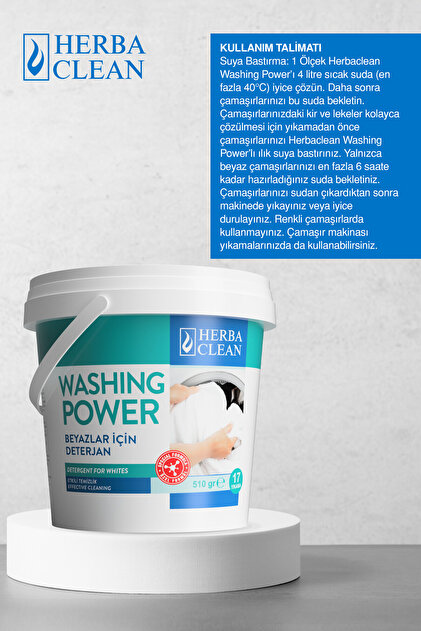 HERBACLEAN Washing Power Beyazlar İçin Toz Leke Çıkarıcı 510 Gr