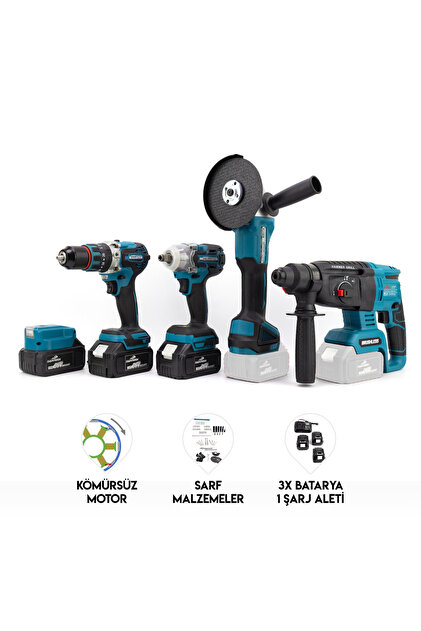 Dawreek Beşli Set MK350 (Power Bank Led 13mm Ç.Mandren+S.Sıkma+Ş