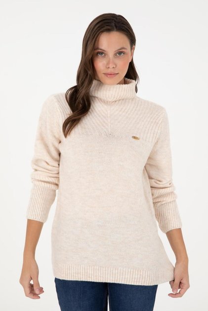 Turtleneck Thick Soft Textured Women's Sweater