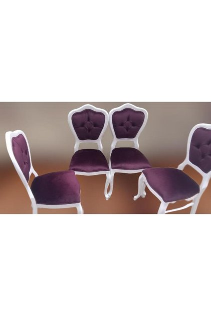 Sandalye 90147 Klasik Model Kayın Aslan ayak Parlak Beyaz babyface kumaş El Yapım
