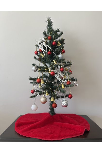 Christmas Tree Cover 50cm Mini Size Plush Christmas Tree Cover Christmas Carpet Red 50 cm Diameter
