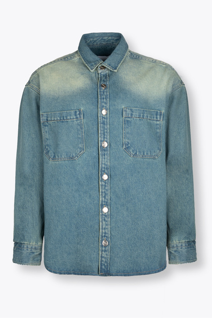 Çift Cepli Denim Gömlek - Mavi