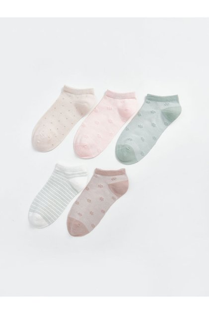 Patterned Women's Booties Socks 5-Pack - W41713Z8
