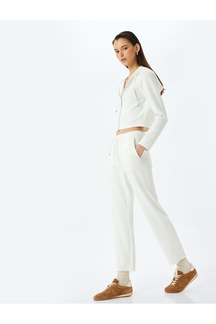 Comfortable Fit Carrot Cut Pocket Viscose Sweatpants Trousers