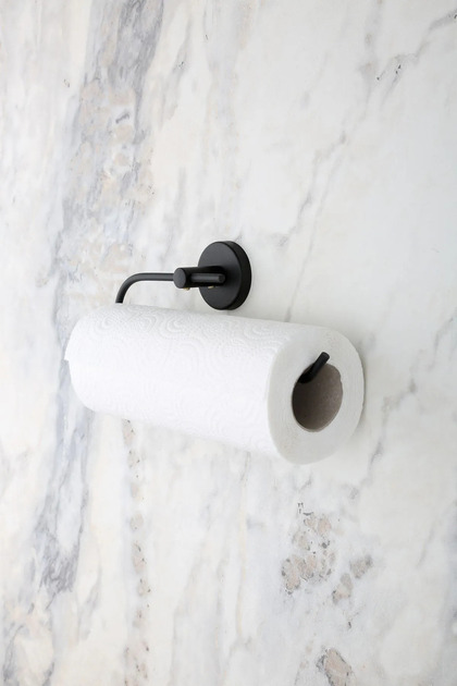 Black Stainless Paper Roll Towel Holder, Napkin Holder Bathroom Hanger