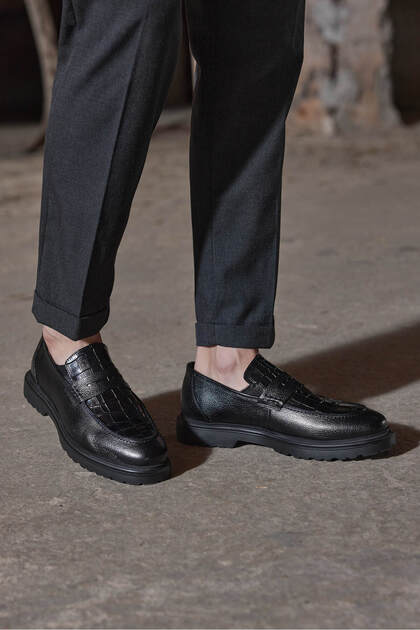 Angelo Black, pantofi clasici casual pentru bărbați, 100% piele naturală