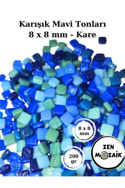 Sanatsal Mozaik Çalışmalarınız için 8 x 8 mm - Kare Cam Mozaik Taşı