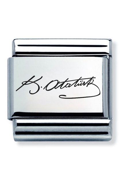 Steel Kemal Ataturk Signated Charm