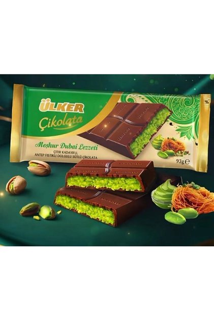 Kadayiflı Bollard Pistachio Chocolate Coated Dubai 93 Grams X 6 Pieces