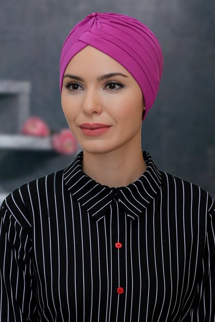 Wine Practical Ready-made Interlaced Hijab Bone Sandy Fabric Crowned Gathered 1208_08
