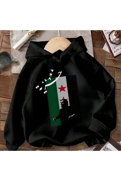Syria Flag Printed Hooded Sweatshirt Hoodie