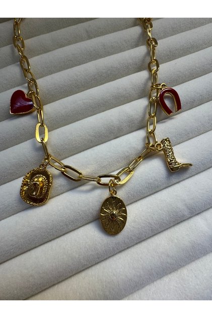 Tarnish Free Charm Cowboy Necklace