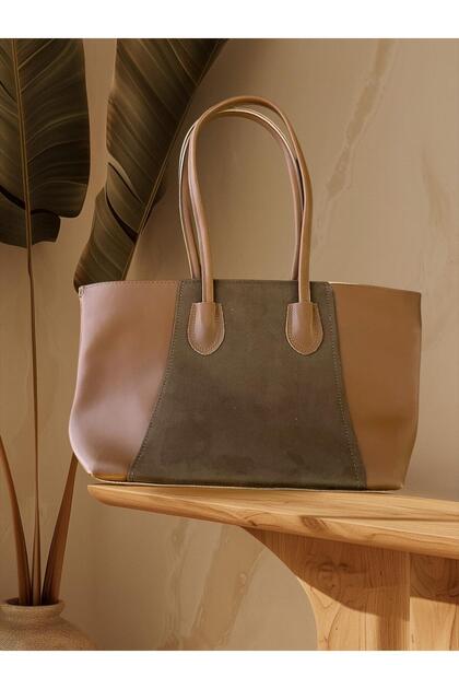 Women's Suede and Leather Casual Large Size Shoulder Bag