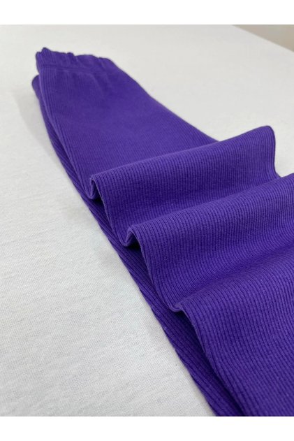 Stretchy Twill Dark Purple Children's Tights