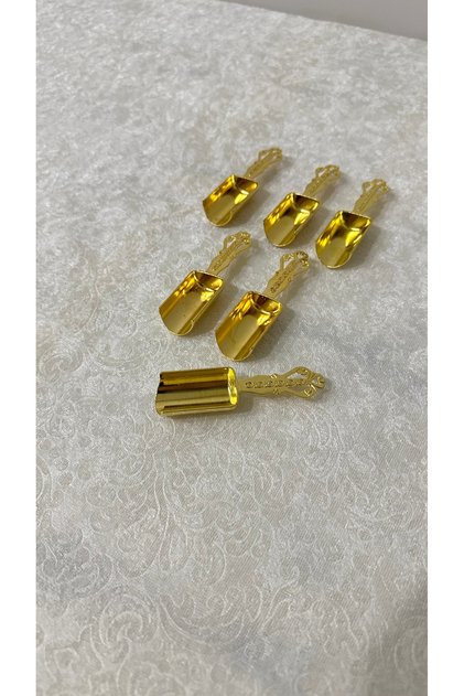 6lı gold baharatlık kürek kaşık