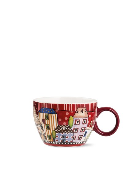 Paese Mio Breakfast Coffee Mug 460ml – New Bone China , Dishwasher & Microwave safe ,Red