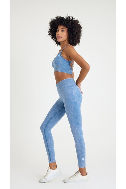 Acid Washed Detailed, Seamless, Push-Up Effect Active Wear Two-Piece Set (Pilates/Yoga/Daily)
