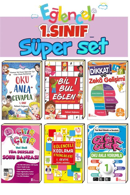 1.sınıf Ata Eğlenceli Kitaplar Oku Anla-bil Bul Eğlen-dikkat Zeka-çıtır Soru-kodlama