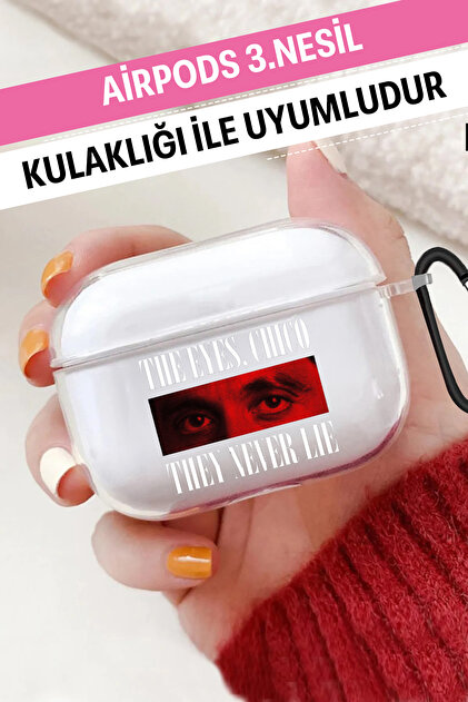 WANNA PROTECT Airpods 3. Nesil Uyumlu Şeffaf Kancalı Desenli