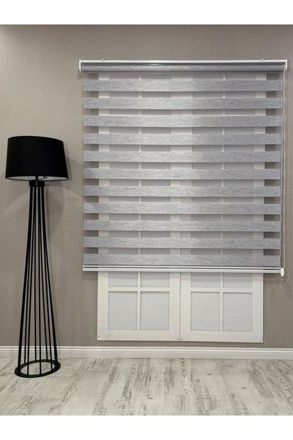 Donatti Bambu Zebra Stor Güneşlik Perde Açık Gri