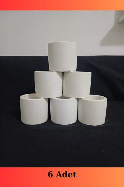 Beton Skulent Saksısı El Yapımı 6 Adet Saksı Kaktüs Saksısı Dekoratif Ürün Ev Dekorasyonu