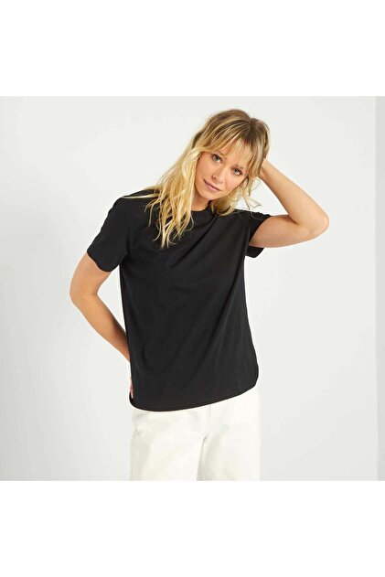 Plain jersey T-shirt black