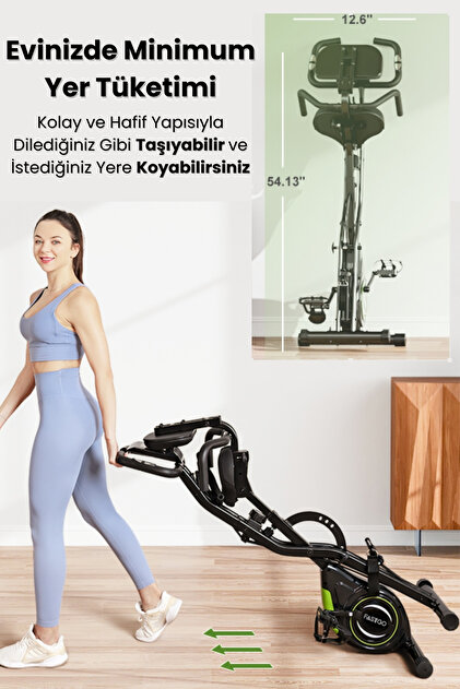FASTGO Katlanabilir Ekranlı Egzersiz Bisikleti 4IN1 Manyetik