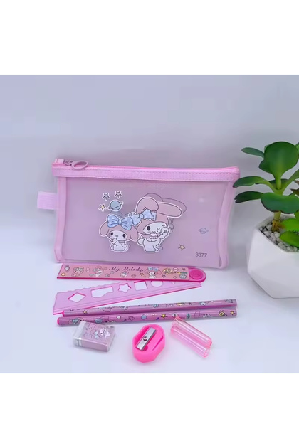 Sanrio Kuromi My Melody Cinnamoroll Kırtasiye Seti 6 Parça Kırtasiye Seti - Kuromi Kurşun Kalem