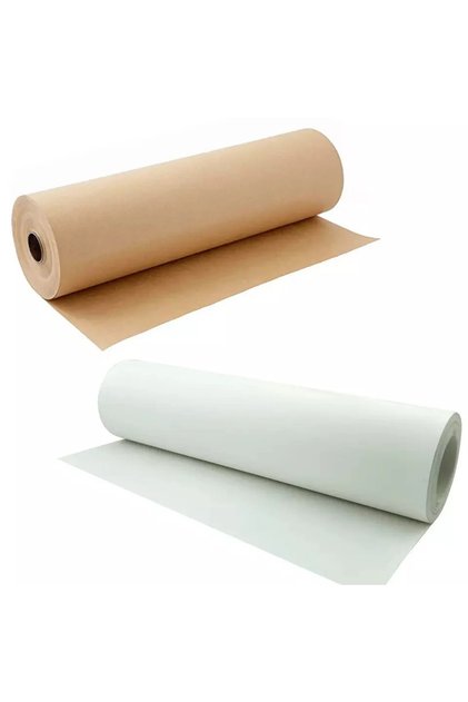 Set of 2 Kraft and White 40 Meter Roll Paper