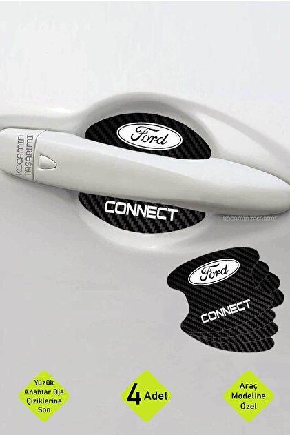 Ford connect interior door sill scratch protector carbon fiber pattern custom protective foil set with "connect" lettering