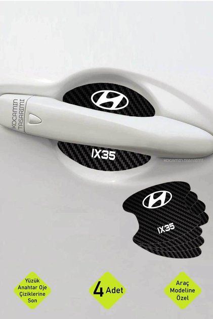 Carbon fiber style interior door scratch protection and aesthetic trim kit for hyundai ix35 (ix35 lettering included)