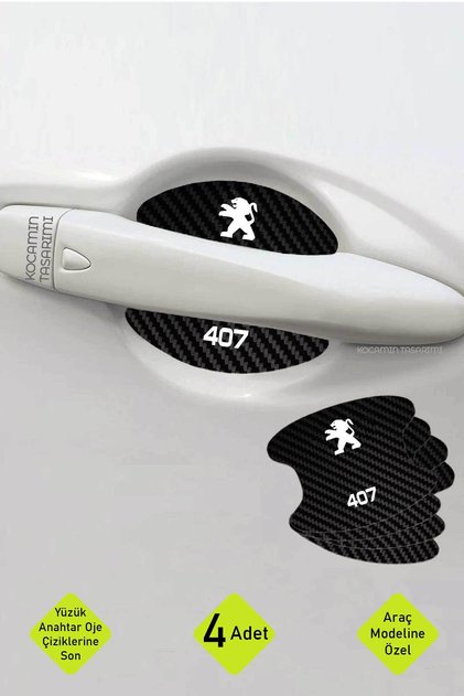 Peugeot 407 - Stylish Carbon Pattern Foil Set, Protective Interior Door Anti-Scratch