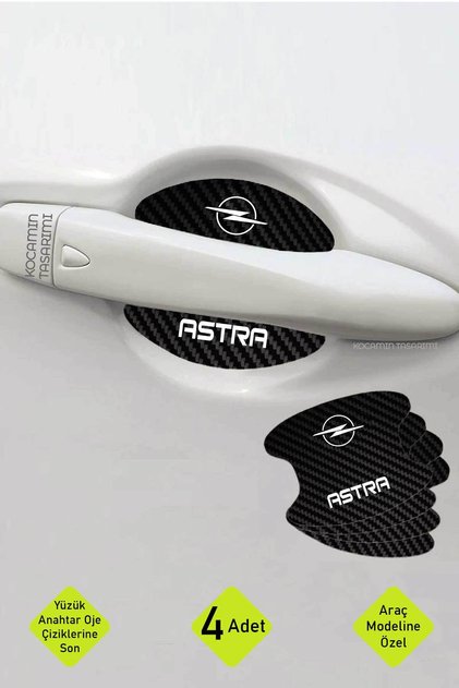 Stylish Foil Guard Set for Opel Astra - Door Pit and Anti-Scratch, Carbon Finish