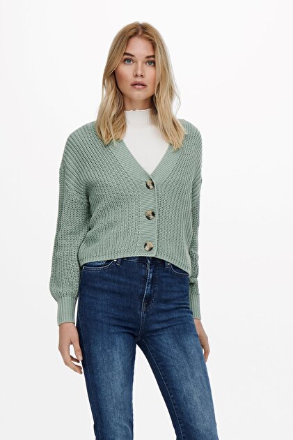 ONLY dames gebreid jack Onljade L/S Cardigan Knt Noos, Graniet Greendetail:w Melange, S