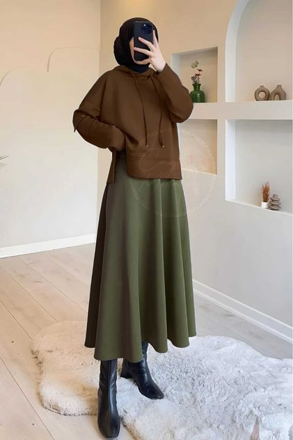 Women's Scuba Fabric Modest Skirt