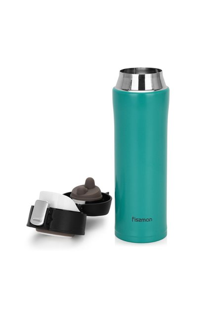 Double Wall Vacuum Travel Mug 450 ml Aquamarine Color (Stainless Steel)