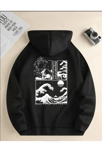 سويت شيرت للجنسين مطبوع عليه Mountain Sun Sakura