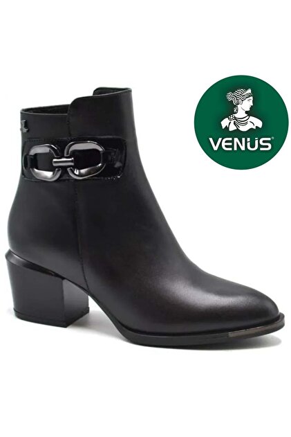Rani Genuine Leather Heeled Orthopedic Women's Boots Black